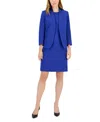 Anne Klein Missy & Petite Executive Collection Shawl-collar Sleeveless Sheath Dress Suit, Created For Macy's In Royal Sapphire