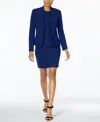Anne Klein Missy Petite Executive Collection Shawl-collar Sleeveless Sheath Dress Suit, Created For Macy's