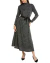 Anne Klein Mock Neck Midi Dress In Grey
