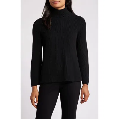 Anne Klein Mock Neck Rib Sweater In Anne Black