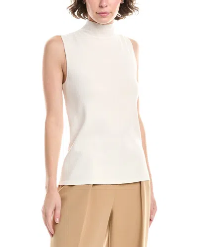 Anne Klein Mock Neck Sweater In White