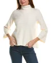 Anne Klein Mock Neck Sweater In White