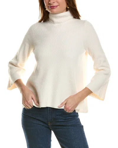 Anne Klein Mock Neck Sweater In White
