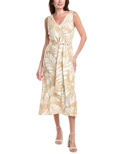 Anne Klein Modern Linen-blend Midi Dress