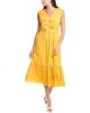 Anne Klein Bow Front Modern Midi Dress In Yellow