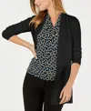 Anne Klein Monterey Open-front Longline Cardigan In Anne Black