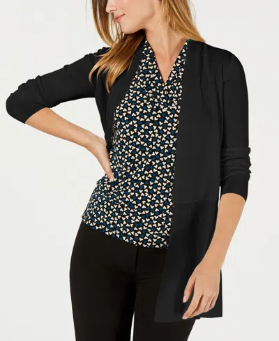 Anne Klein Monterey Open-front Longline Cardigan In Anne Black