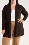 Anne Klein Montery Open Front Cardigan In Black