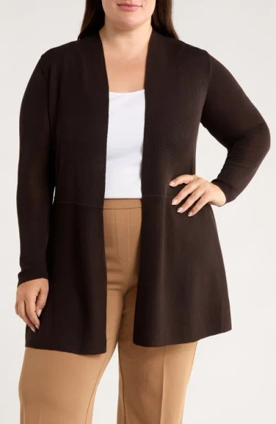 Anne Klein Montery Open Front Cardigan In Black
