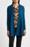 Anne Klein Montery Open Front Longline Cardigan In Blue