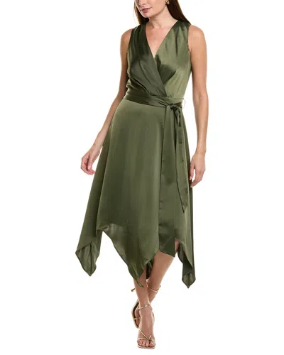 Anne Klein Montreal Satin Midi Dress In Green
