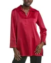 Anne Klein Montreal Satin Tunic Top In Pink