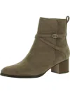 Anne Klein Moore Womens Block Heel Zipper Ankle Boots In Beige