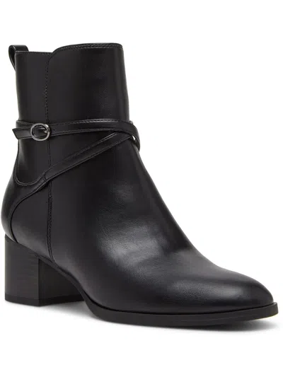Anne Klein Moore Womens Block Heel Zipper Ankle Boots In Black