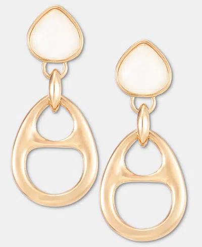 Anne Klein Mother-of-pearl & Link Drop Earrings In White