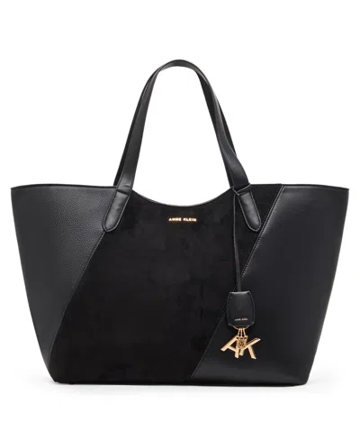 Anne Klein Multi Pieced Large Tote Handbag In Black