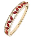 Anne Klein Multi-stone Gold-tone Hinge Bracelet In Red