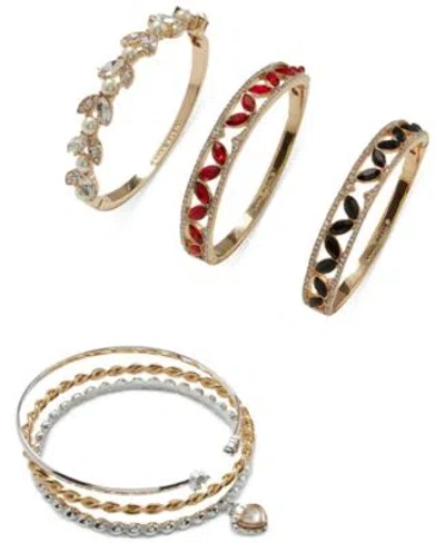 Anne Klein Multicolor Mixed Stone Bracelet Collection In Gold