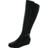 Anne Klein Myah Womens Zipper Faux Leather Knee-high Boots In Black