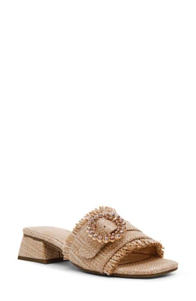 Anne Klein Nahla Slide Sandal In Natural Raffia