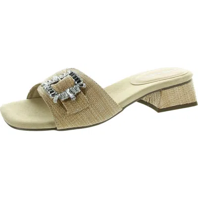 Anne Klein Naomi Womens Buckle Leather Block Heels In Grey