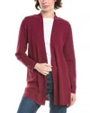 Anne Klein Plus Size Napa Kissing-front Cardigan Sweater In Burgundy