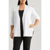Anne Klein Napa Open Front Longline Cardigan In Bright White