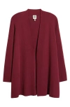 Anne Klein Napa Open Front Longline Cardigan In Burgundy