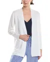 Anne Klein Nappa Open Front Cardigan In White