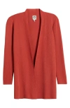 Anne Klein Nappa Kissing Front Cardigan In Purple