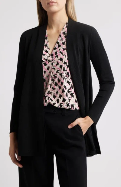 Anne Klein Nappa Open Front Cardigan In Anne Black