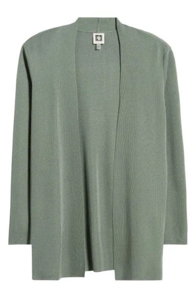 Anne Klein Nappa Open Front Cardigan In Green