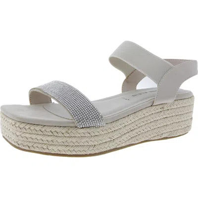Anne Klein Natalia Womens Rhinestone Man Made Platform Sandals In Silver