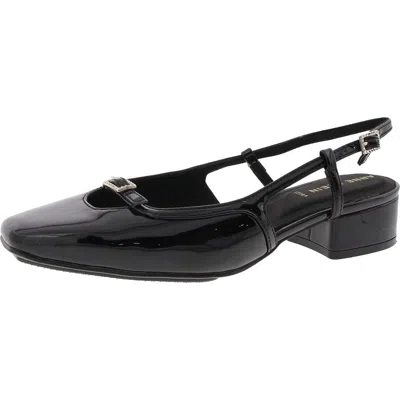 Anne Klein Natalie Womens Buckle Man Made Slingback Heels In Black