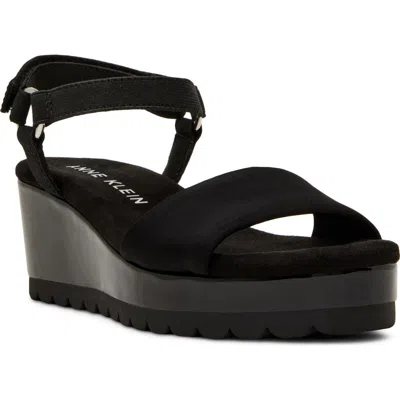Anne Klein Natasia Platform Wedge Sandal In Black