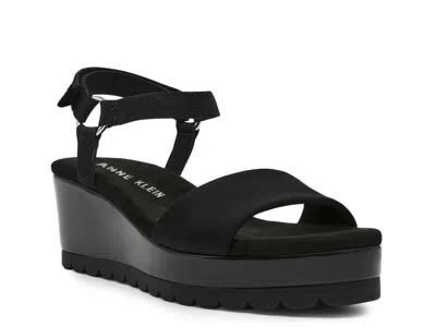 Anne Klein Natasia Wedge Sandal In Black