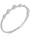 Anne Klein Navette Cubic Zirconia Hinge Bracelet In White