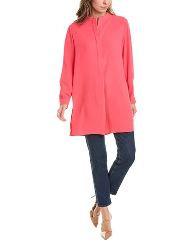 Anne Klein Nehru Tunic In Red