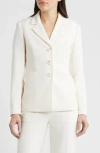 Anne Klein Three-button Notch Collar Jacket In White