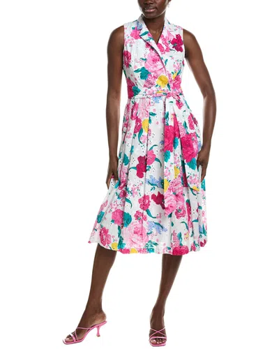 Anne Klein Notch Collar Wrap Dress In Multi