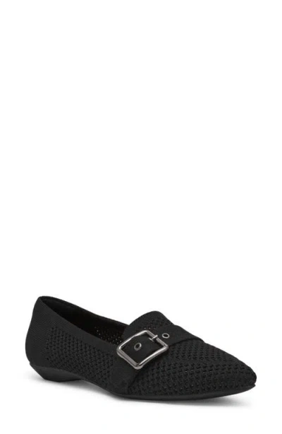 Anne Klein Oakland Pointed Toe Knit Flat In Black
