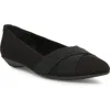 Anne Klein Women's Oalise Pointed Toe Flats In Black/black Fabric