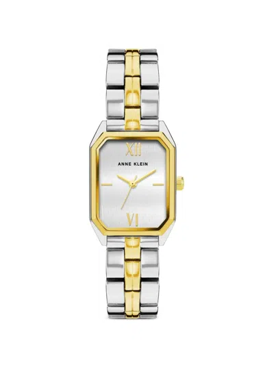 Anne Klein Octagonal-case Two-tone 24mm Watch In Metallic