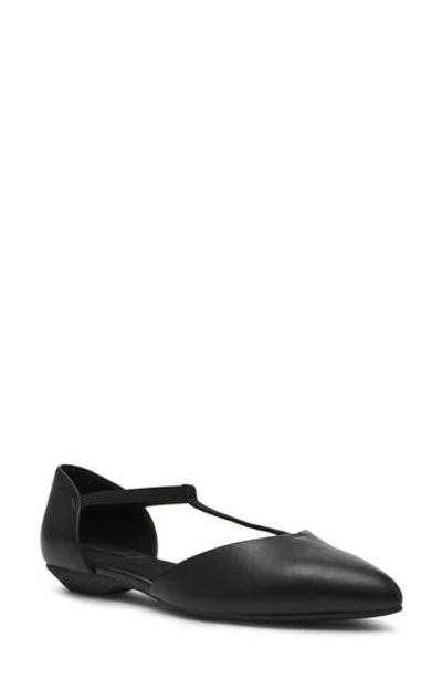Anne Klein Okorie T-strap Flat In Black Nappa