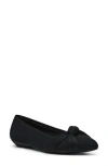 Anne Klein Women's Omkara Pointed Toe Knot Detail Ballet Flats In Black Knit