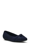 Anne Klein Olami Knot Flat In Navy Knit