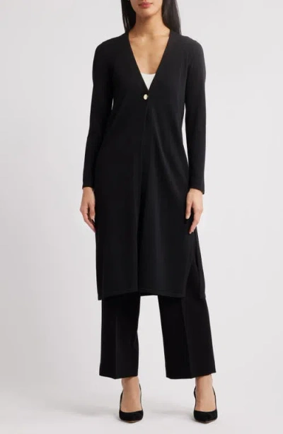 Anne Klein One-button Duster Cardigan In Anne Black