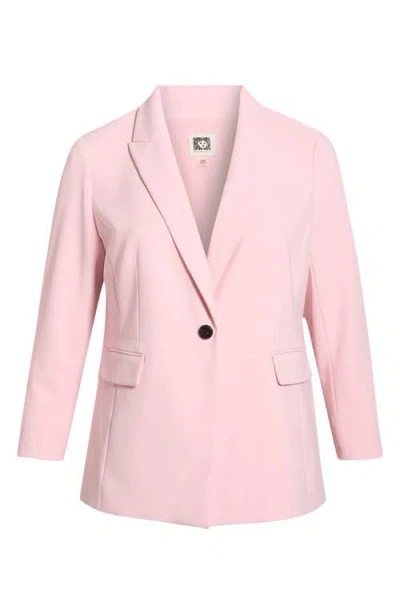 Anne Klein One-button Jacket In Pink