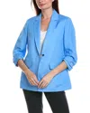 ANNE KLEIN ONE-BUTTON LINEN-BLEND JACKET