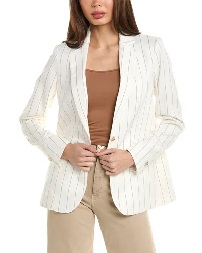 Anne Klein One-button Notch Collar Jacket In White